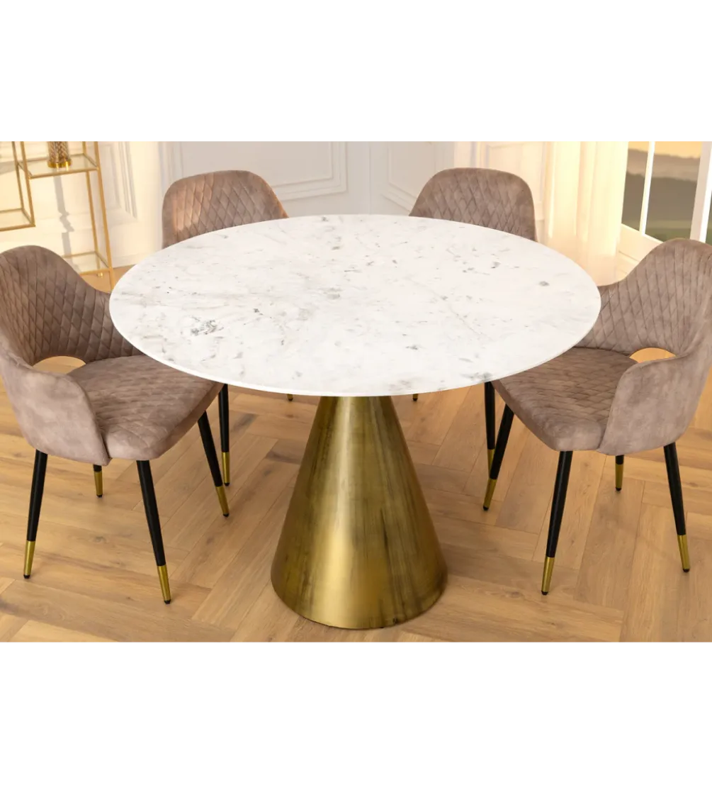 Stół ELEGANCIA 100 cm biały marmuru