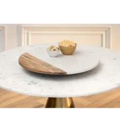 Stół ELEGANCIA 100 cm biały marmuru