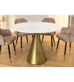 Stół ELEGANCIA 100 cm biały marmuru
