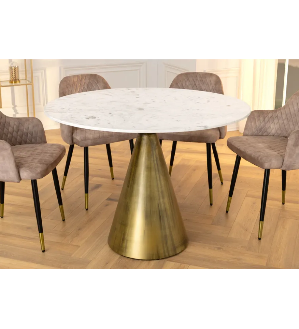 Stół ELEGANCIA 100 cm biały marmuru