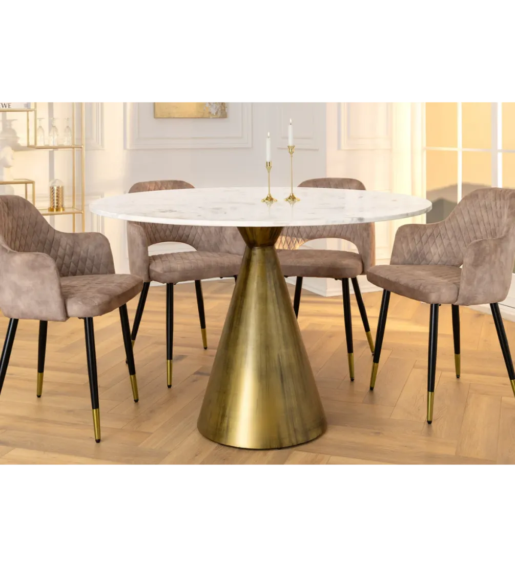 Stół ELEGANCIA 100 cm biały marmuru