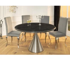 Stół ELEGANCIA 130 cm w optyce czarnego marmuru