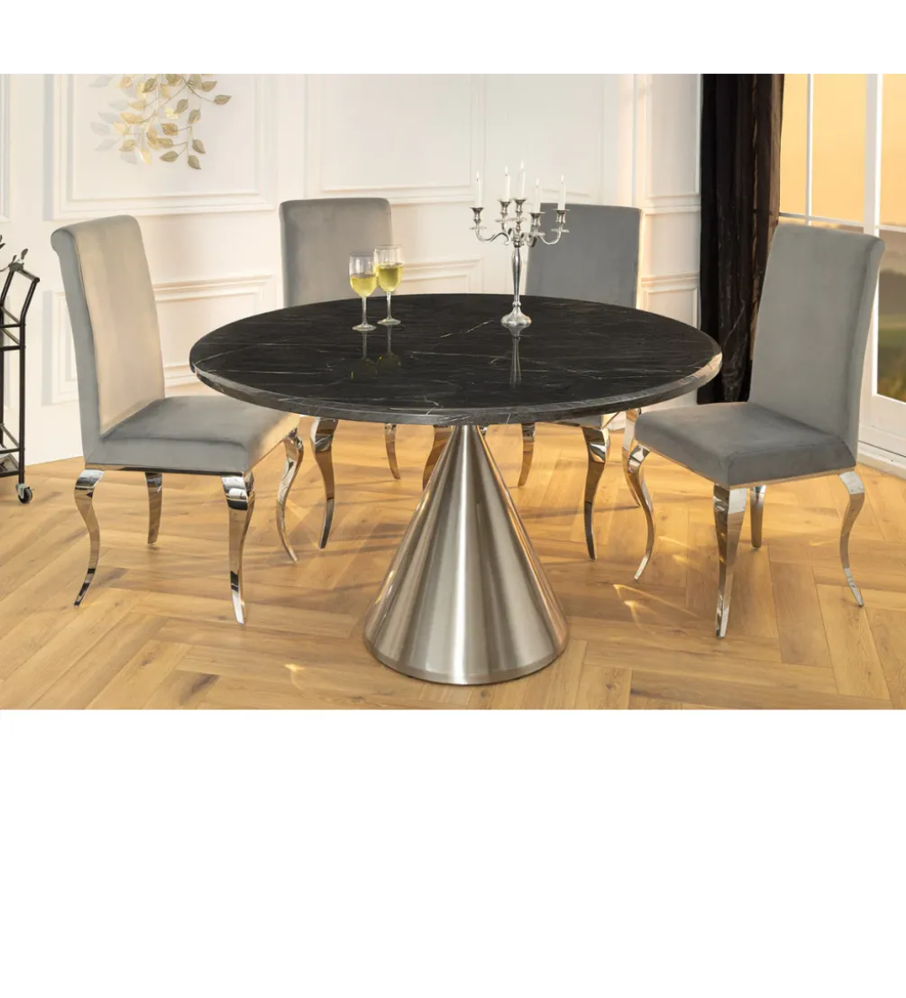 Stół ELEGANCIA 130 cm w optyce czarnego marmuru