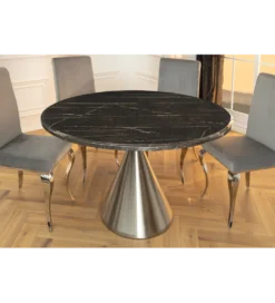 Stół ELEGANCIA 130 cm w optyce czarnego marmuru
