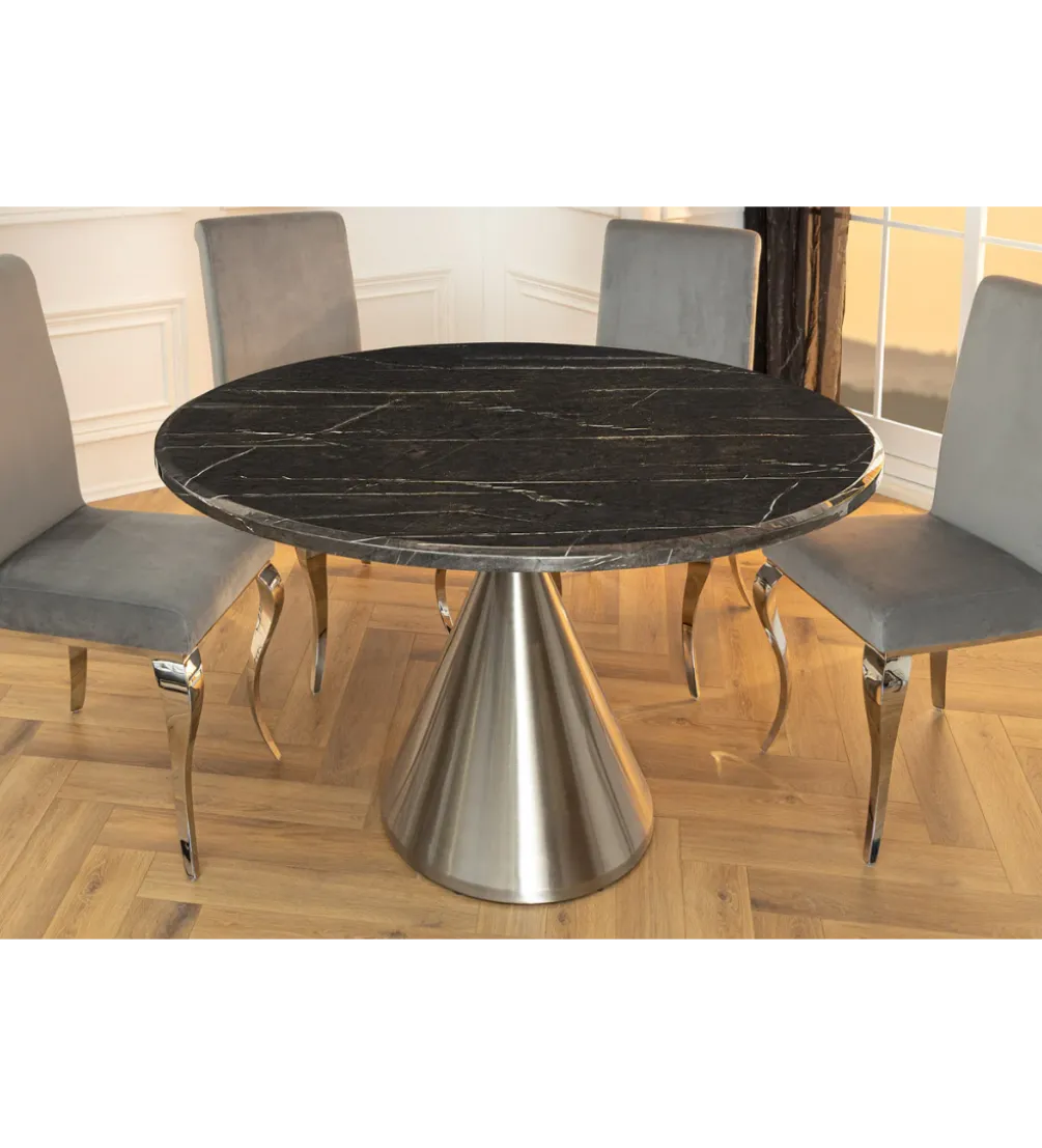 Stół ELEGANCIA 130 cm w optyce czarnego marmuru