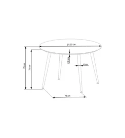 Stół EMBOS 120 cm czarny