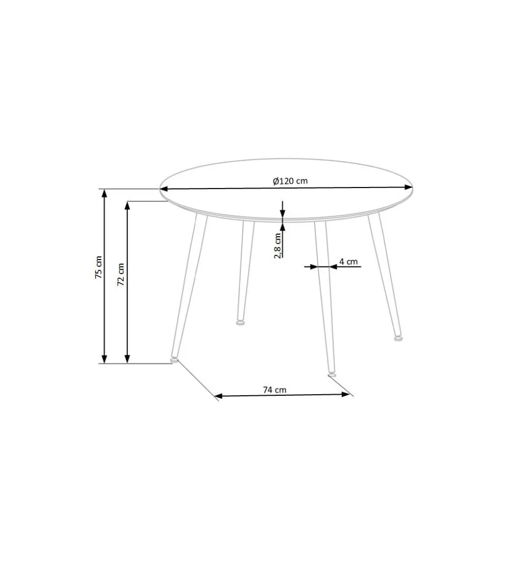 Stół EMBOS 120 cm czarny