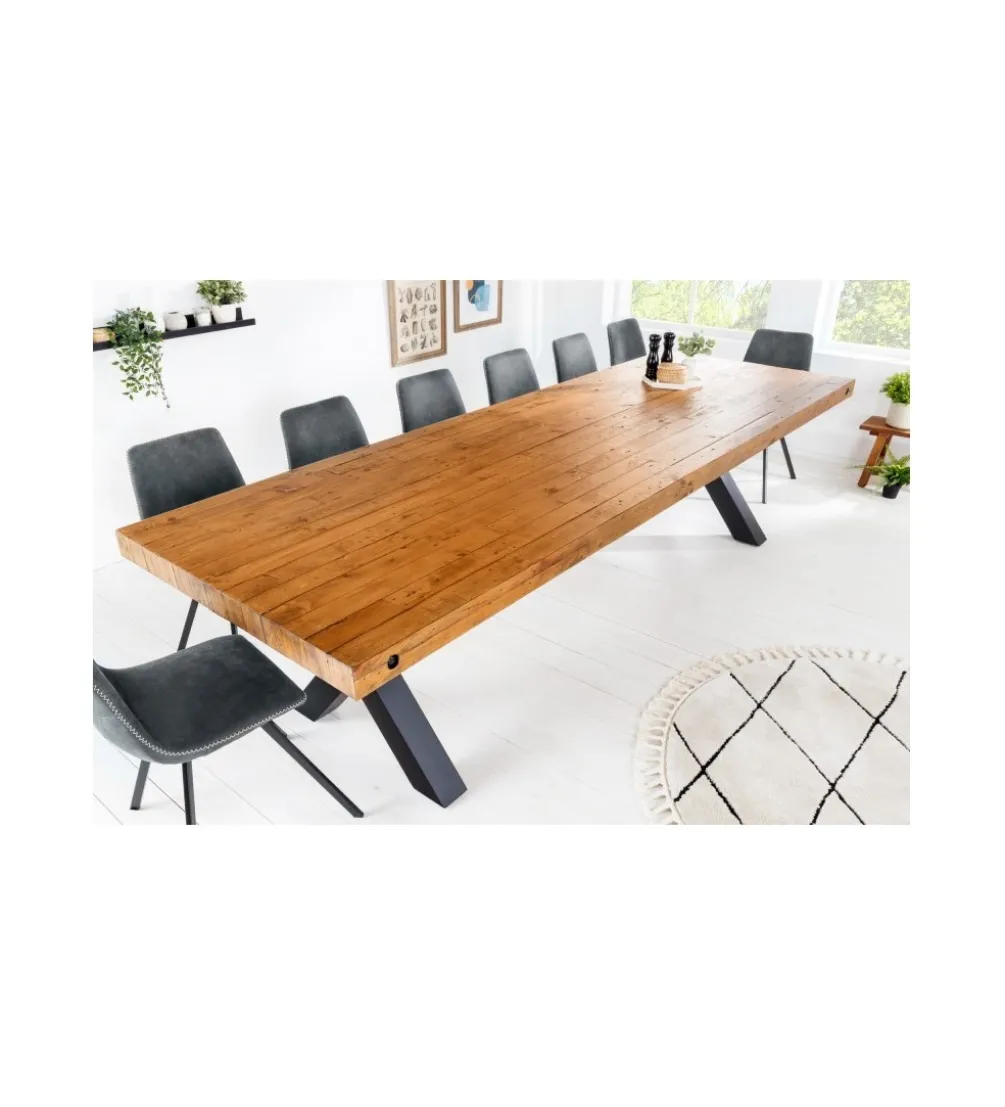 Stół FACTORY 300 cm drewno sosna brąz
