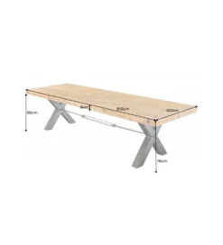 Stół FACTORY 300 cm drewno sosna brąz
