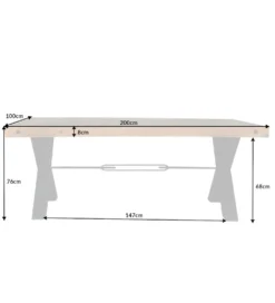 Stół FACTORY Thor 200 cm drewno sosna brąz