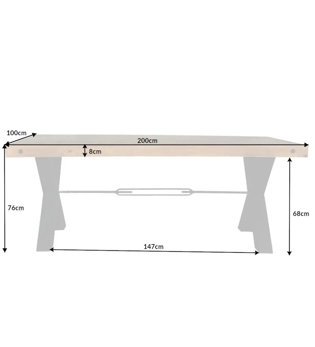 Stół FACTORY Thor 200 cm drewno sosna brąz