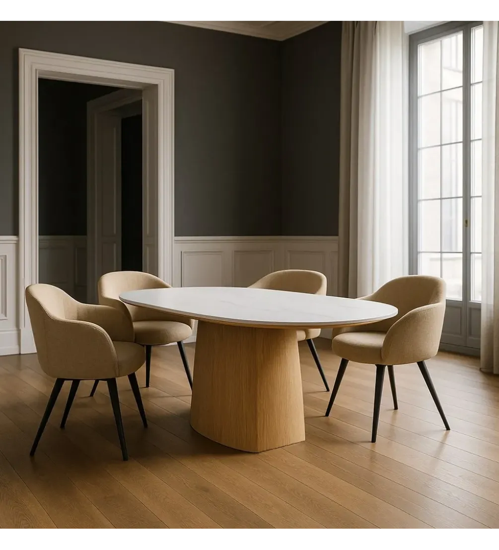 Stół FORYK 180 cm naturalny blat ceramika