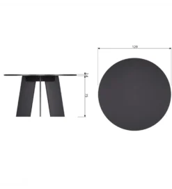 Stół FRIES 129 cm drewno dębu czarny