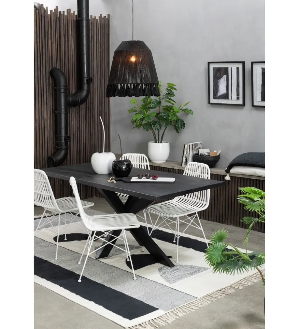 Stół GERARD 200 cm Drewno Mango Czarny