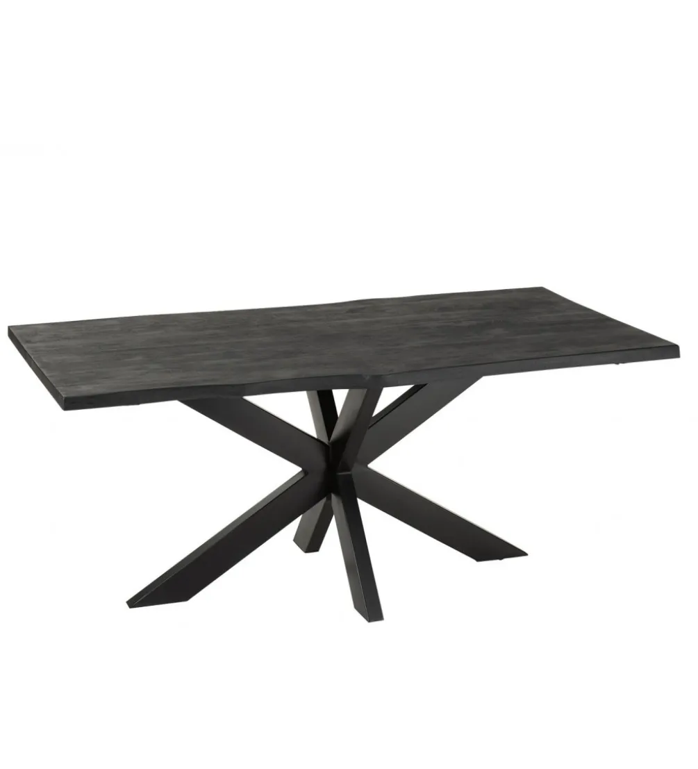 Stół GERARD 200 cm Drewno Mango Czarny