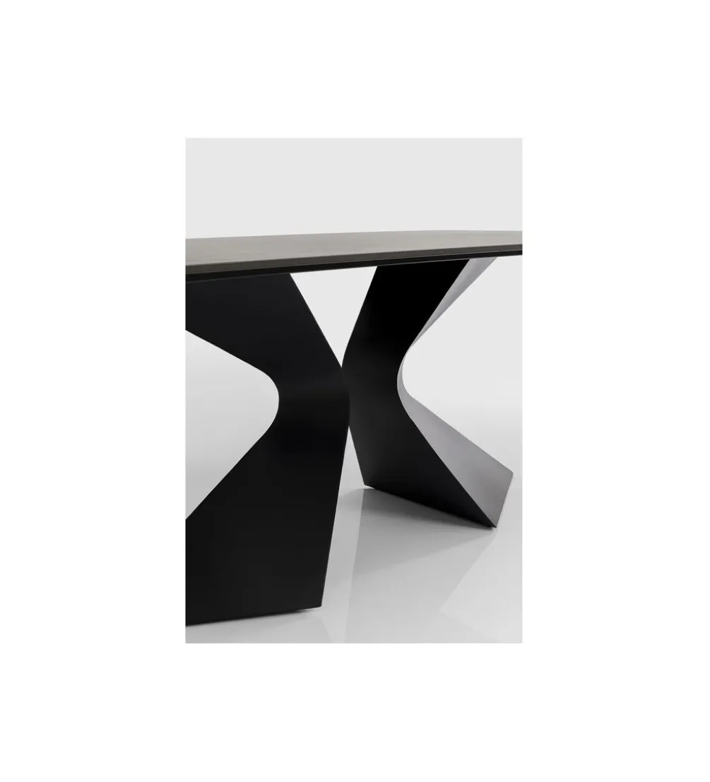 Stół GLORIA 180 x 90 cm ceramiczny blat czarny