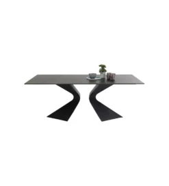 Stół GLORIA 180 x 90 cm ceramiczny blat czarny
