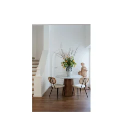 Stół GRACE 115 cm drewno mango marmur