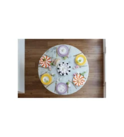 Stół GRACE 115 cm drewno mango marmur