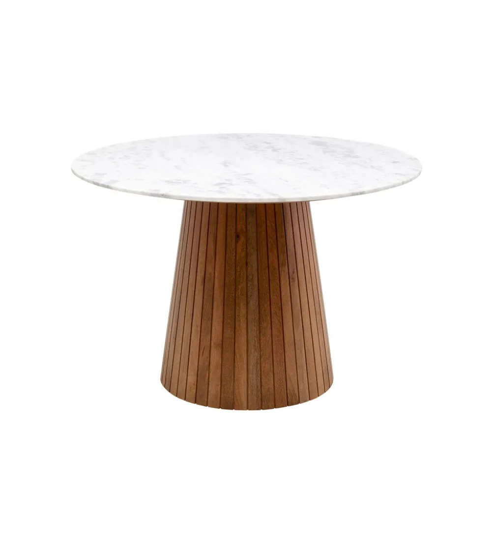 Stół GRACE 115 cm drewno mango marmur