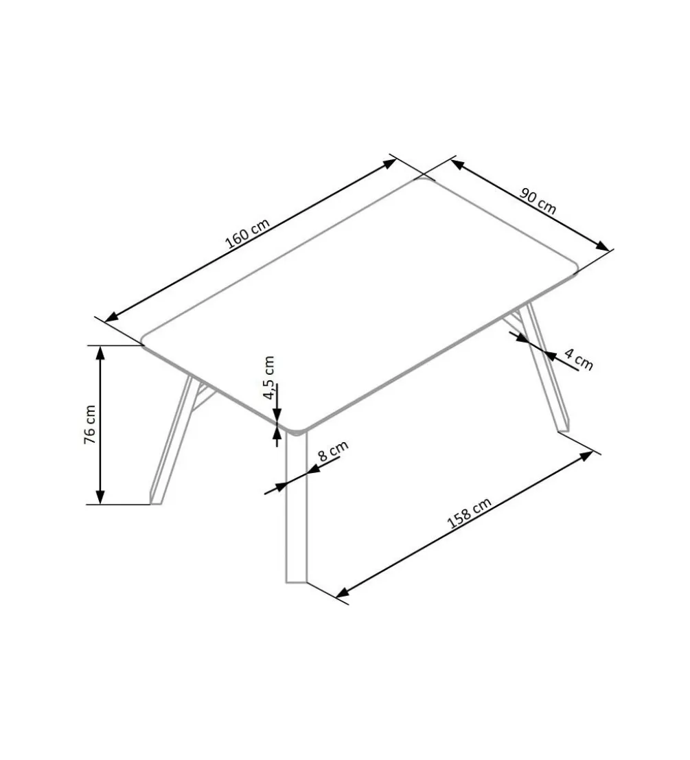 Stół HALIFAX 160 cm w optyce betonu