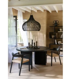 Stół HERAS 150 cm drewno teak czarny