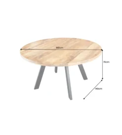 Stół IRON CRAFT 140 cm drewno mango naturalny