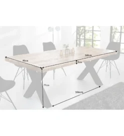 Stół Iron Craft X 160 cm drewno Mango