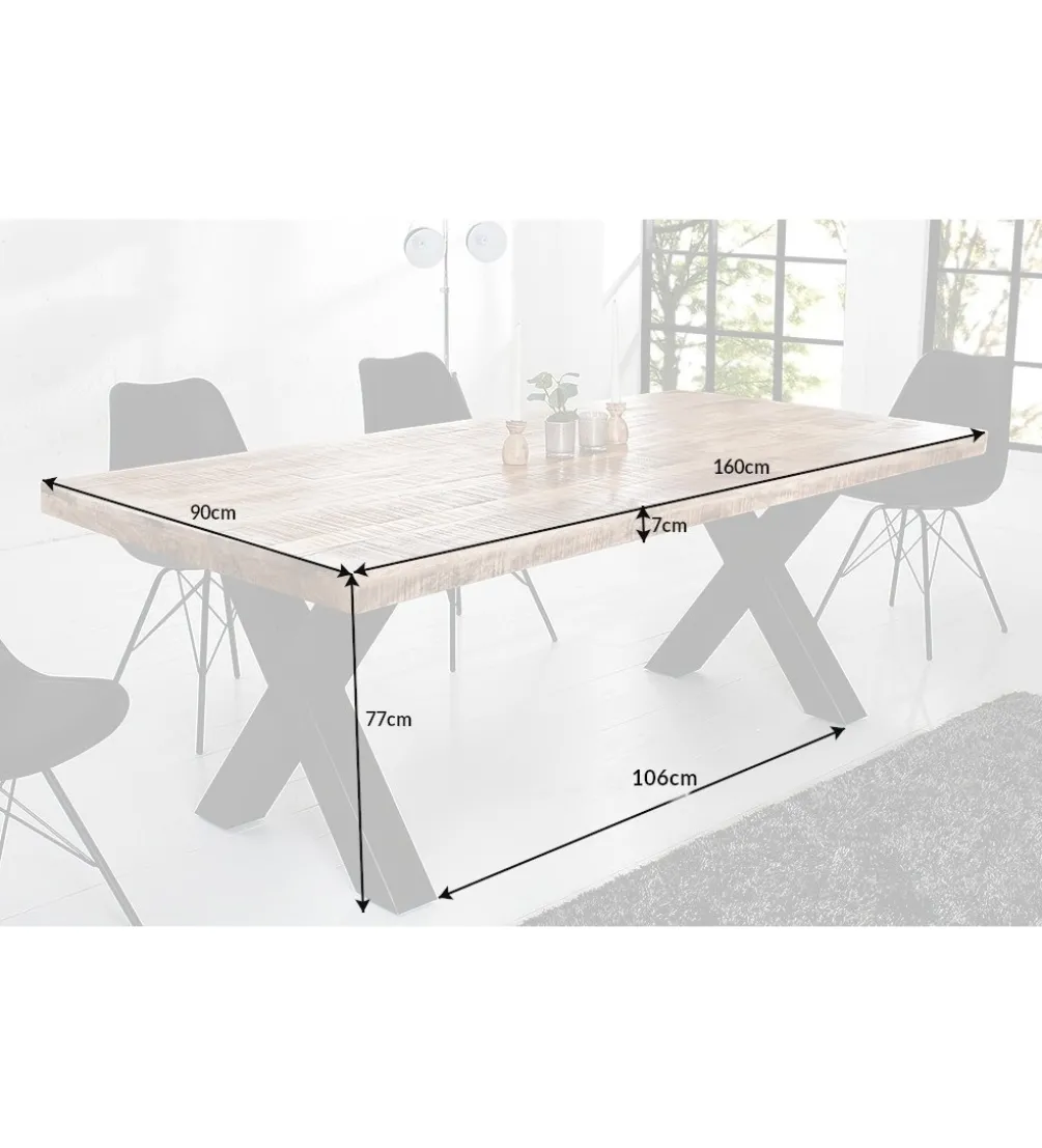 Stół Iron Craft X 160 cm drewno Mango