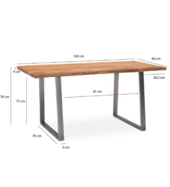 Stół KORNEL 160 cm drewno akacja