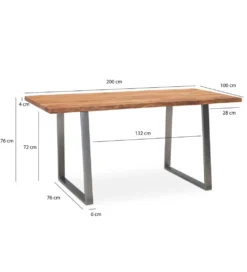 Stół KORNEL 200 cm drewno akacja