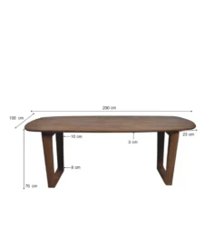 Stół KORTE 200 cm drewno mango brąz
