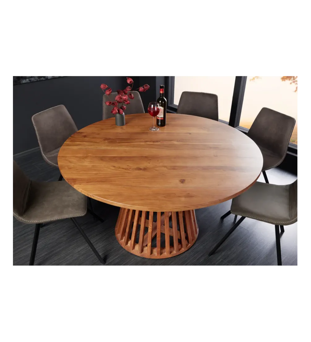 Stół MAISON JADE 120 cm okrągły drewno akacja