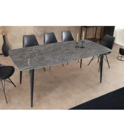 Stół MILANO 180 cm ceramiczny blat antracyt
