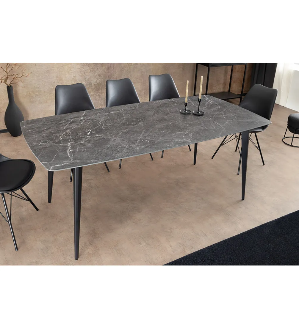 Stół MILANO 180 cm ceramiczny blat antracyt