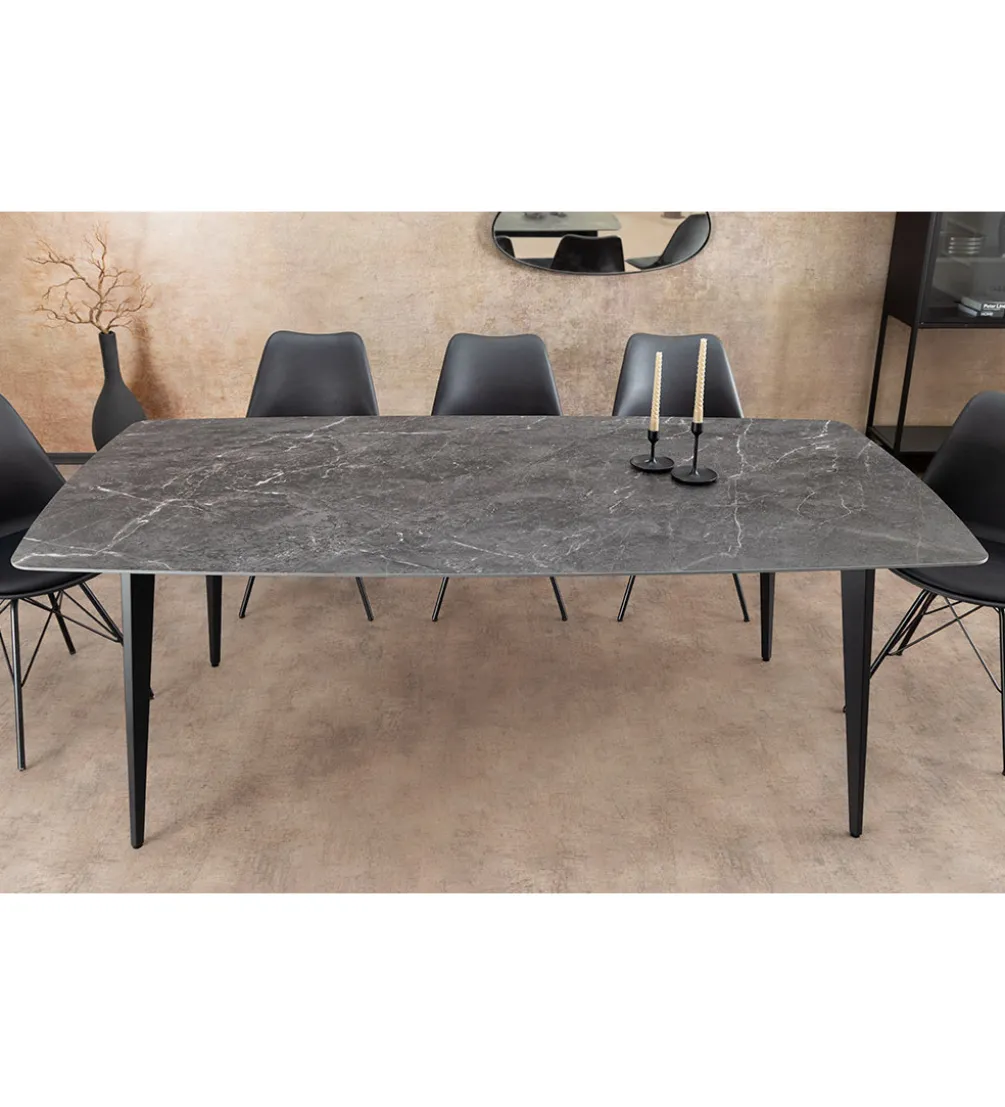 Stół MILANO 180 cm ceramiczny blat antracyt