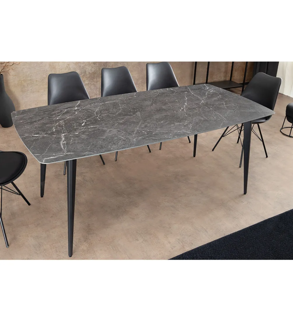 Stół MILANO 180 cm ceramiczny blat antracyt