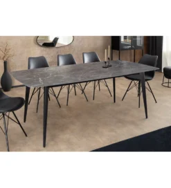 Stół MILANO 180 cm ceramiczny blat antracyt