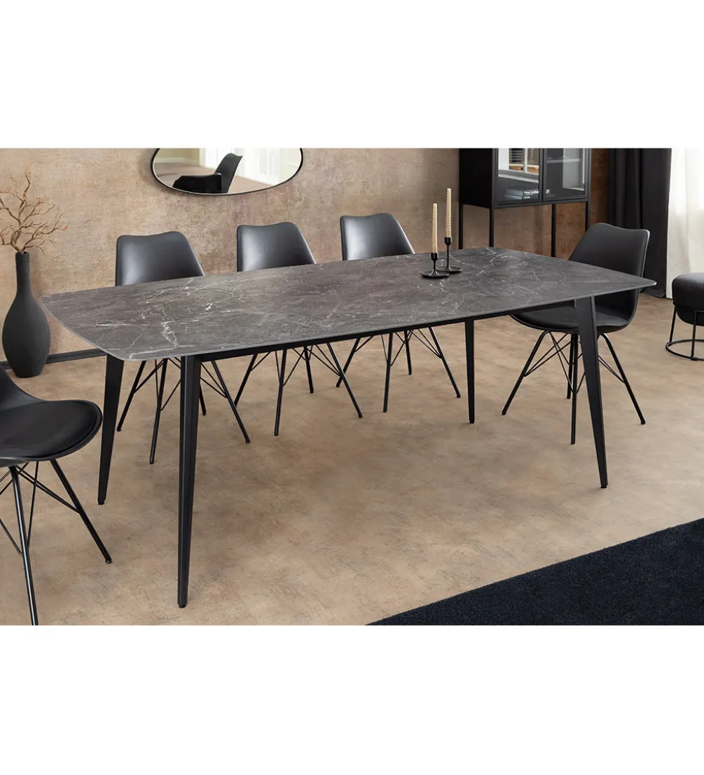 Stół MILANO 180 cm ceramiczny blat antracyt