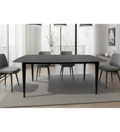 Stół MILANO 160 cm ceramiczny marmur blat antracyt
