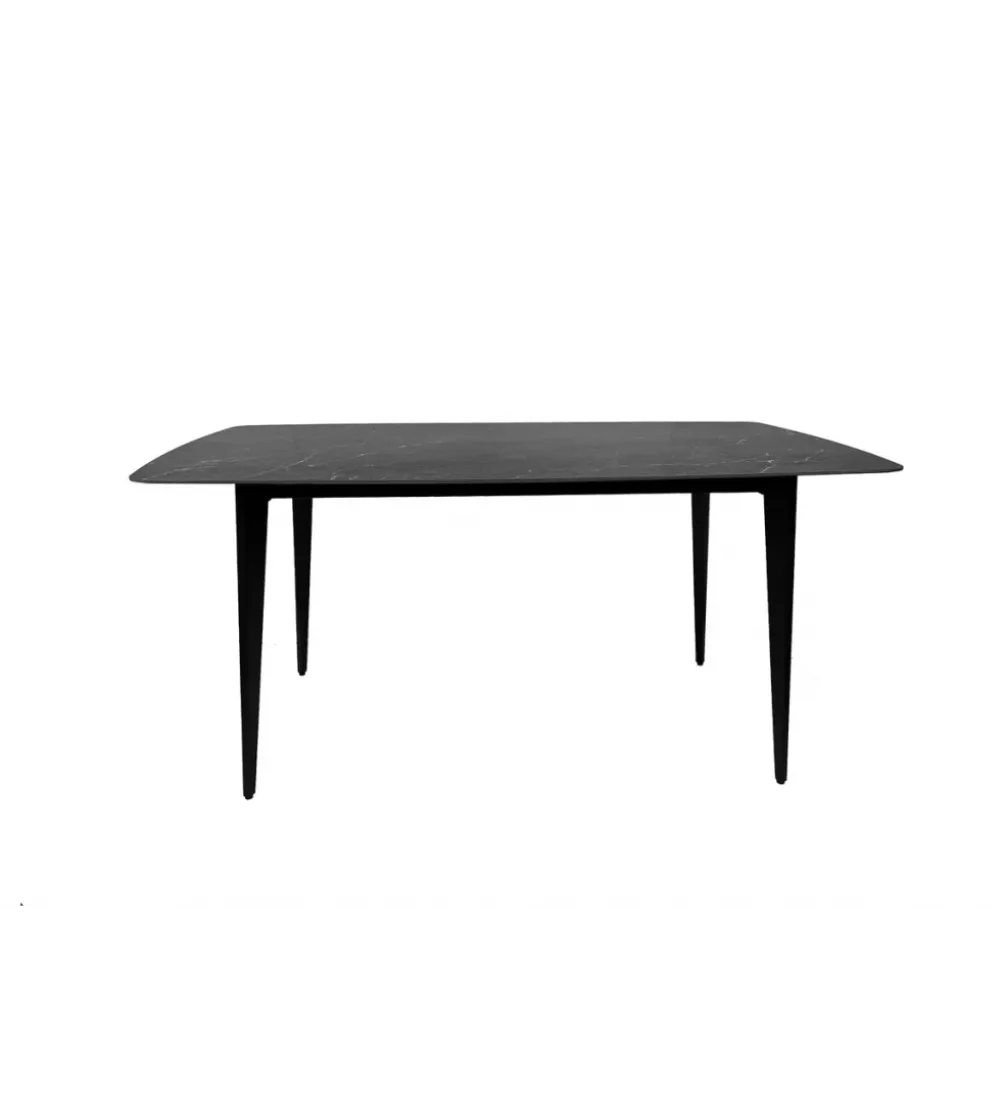 Stół MILANO 160 cm ceramiczny marmur blat antracyt