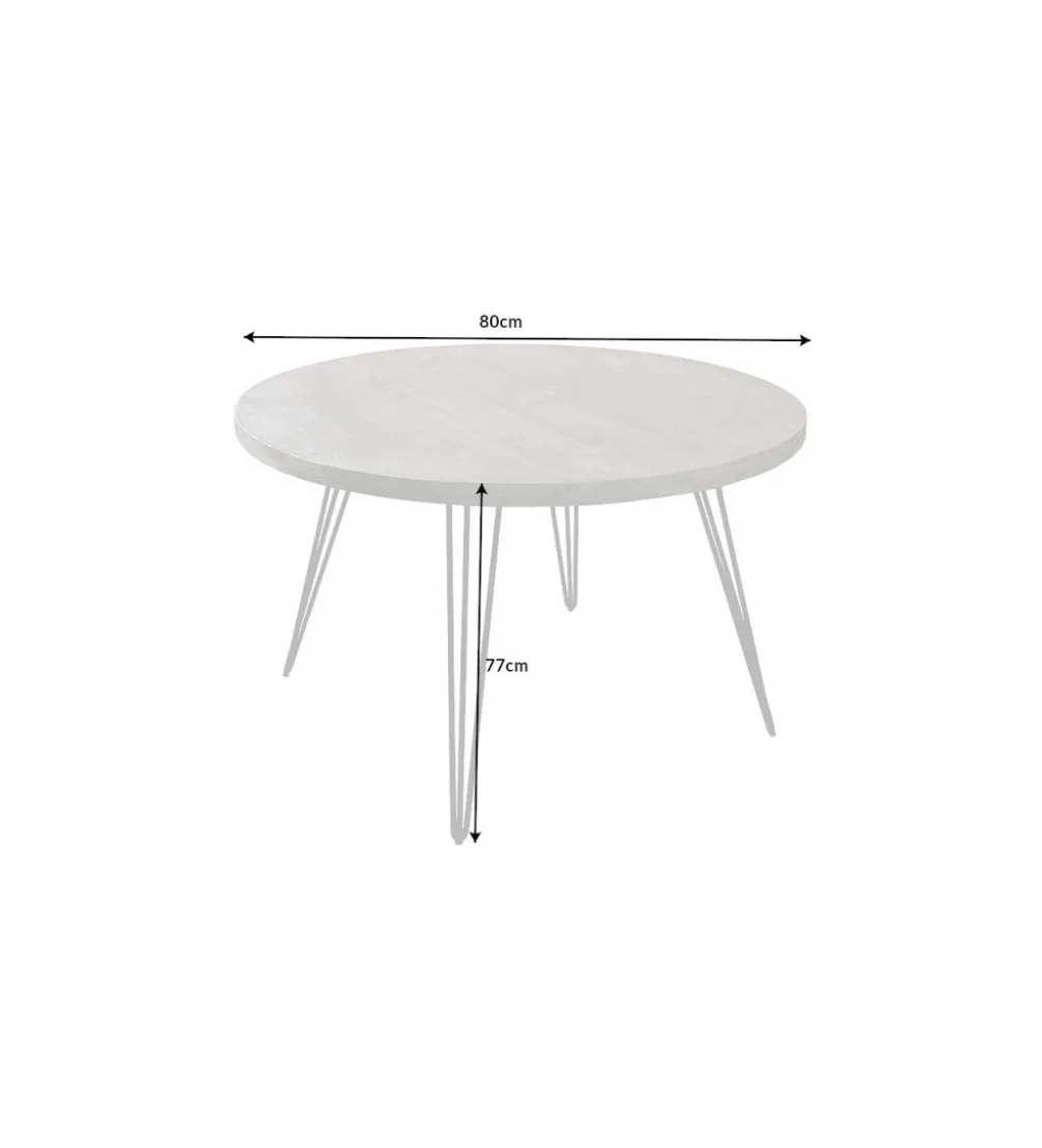 Stół MORENA 80 cm drewno mango szary