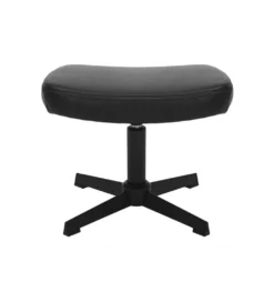 Stołek obrotowy VOGUE 45 cm skórzany czarny