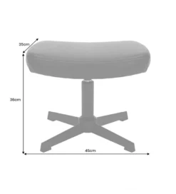 Stołek obrotowy VOGUE 45 cm skórzany czarny