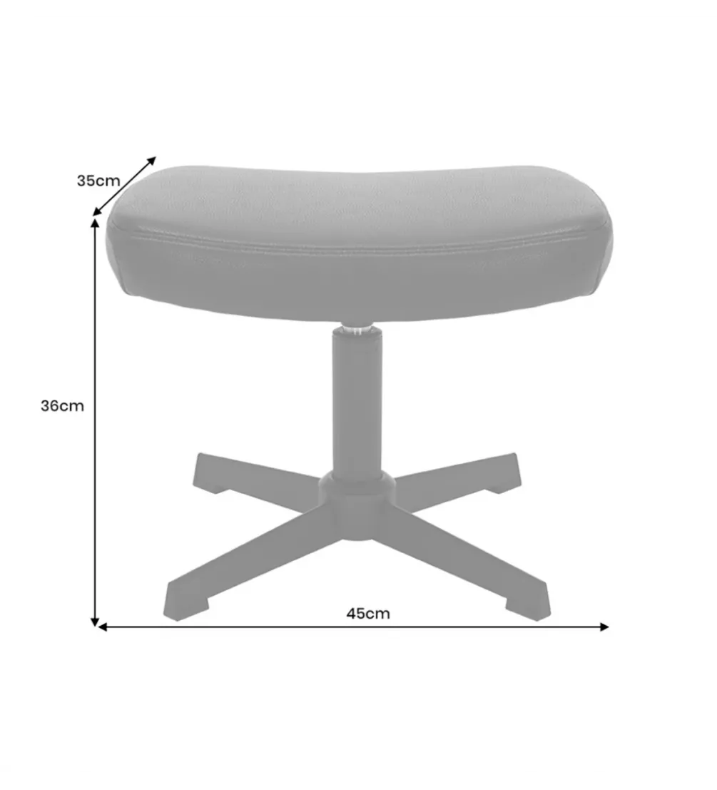 Stołek obrotowy VOGUE 45 cm skórzany czarny