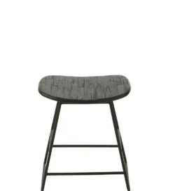 Stołek ZAMBIA drewno teak czarny