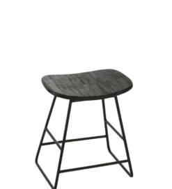 Stołek ZAMBIA drewno teak czarny