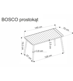 Stół ogrodowy BOSCO 140 cm czarny