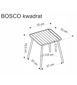 Stół ogrodowy BOSCO 70 cm czarny