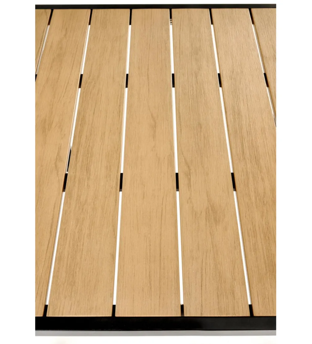 Stół ogrodowy FIERRO 80 cm brązowy czarny